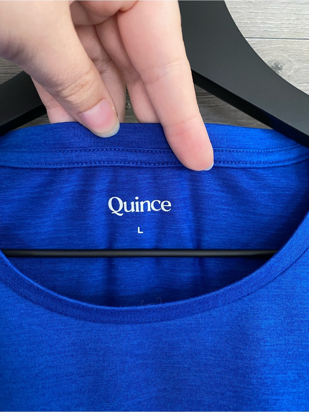 Quince Flowknit Breeze Tee Heather Cobalt - Picture 3 of 7